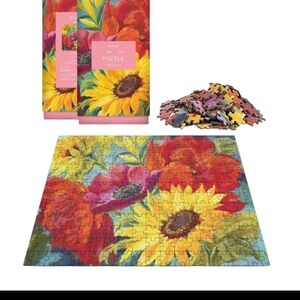 Floral Sunflower & Poppy 1000-Piece Puzzle by pink sky brand new in the box